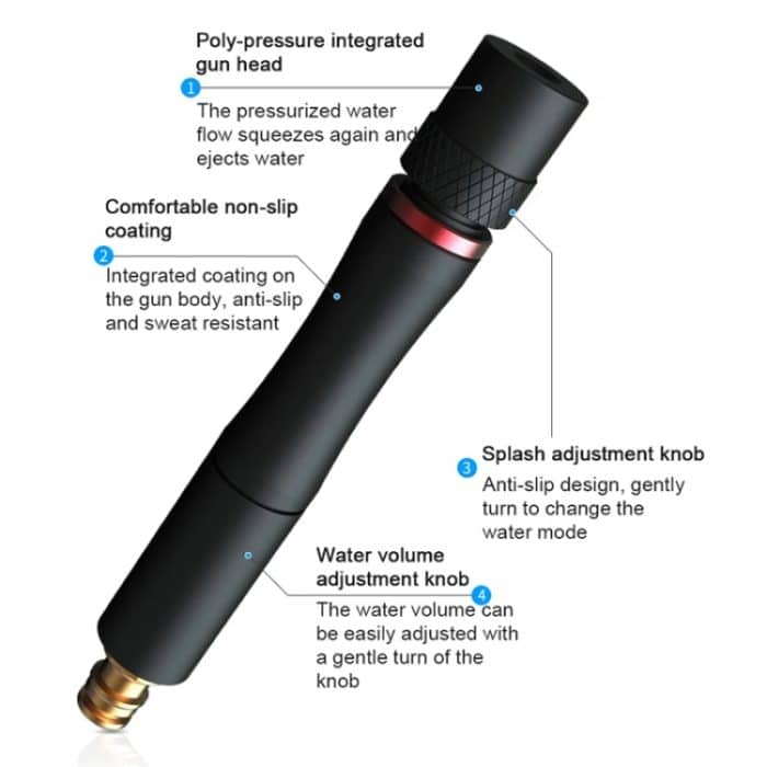 Gerader Autowasch-Bewässerungssprinkler Hochdruck-Gartenbewässerung, ABS+Alloy – Bild 4