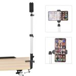 Aluminiumrohr-Handy-Live-Streaming-Teleskopstange Desktop-C-Clip-Handy-Overhead-Fotohalter, Bracket+Phone Clip