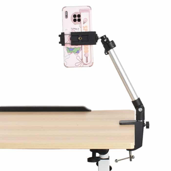 Aluminiumrohr-Handy-Live-Streaming-Teleskopstange Desktop-C-Clip-Handy-Overhead-Fotohalter, Bracket+Phone Clip – Bild 2