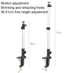 Aluminiumrohr-Handy-Live-Streaming-Teleskopstange Desktop-C-Clip-Handy-Overhead-Fotohalter, Bracket+Phone Clip – Bild 4