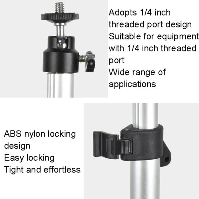 Aluminiumrohr-Handy-Live-Streaming-Teleskopstange Desktop-C-Clip-Handy-Overhead-Fotohalter, Bracket+Phone Clip – Bild 5