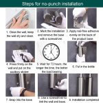 Hotel-Edelstahl-Seifenspender für Zuhause, Wandmontage, kein Stanzen, Drücken auf die Seifenflasche, Round 1 Barrel, Round 2 Barrel, Round 3 Barrel, Square 1 Barrel, Square 2 Barrel, Square 3 Barrel – Bild 11