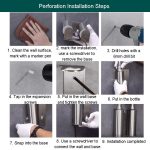 Hotel-Edelstahl-Seifenspender für Zuhause, Wandmontage, kein Stanzen, Drücken auf die Seifenflasche, Round 1 Barrel, Round 2 Barrel, Round 3 Barrel, Square 1 Barrel, Square 2 Barrel, Square 3 Barrel – Bild 12