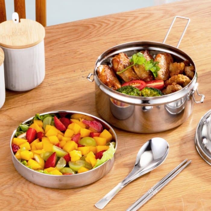 Runde Lunchbox aus 304 Edelstahl, 14cm Single Layer, 16cm Single Layer, 14cm Double Layer, 16cm Double Layer – Bild 2