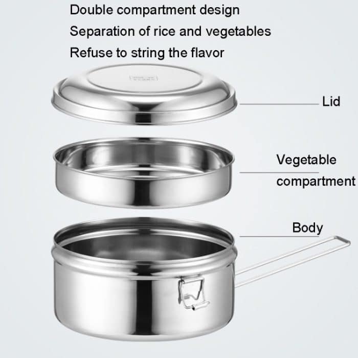 Runde Lunchbox aus 304 Edelstahl, 14cm Single Layer, 16cm Single Layer, 14cm Double Layer, 16cm Double Layer – Bild 4