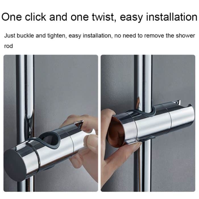 Verstellbare Duschhalterung mit gerader Schnalle, Duschstangen-Lift-Basis, Duschkopf-Halterung – Bild 4