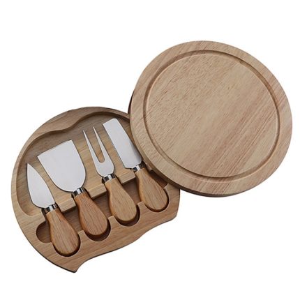 4 teile/satz Runde Eiche Box Käse Messer Spachtel Edelstahl Käse Werkzeuge Besteck, Steel Color, Black, Gold
