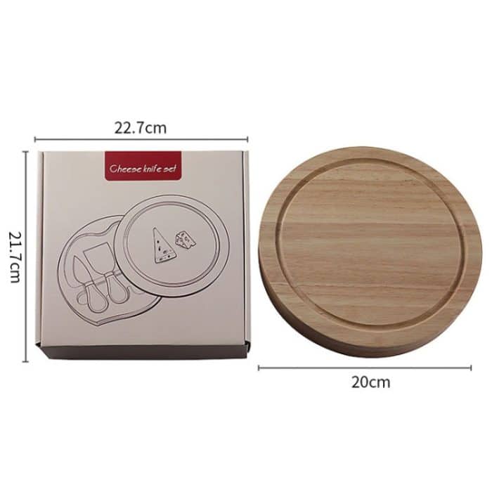 4 teile/satz Runde Eiche Box Käse Messer Spachtel Edelstahl Käse Werkzeuge Besteck, Steel Color, Black, Gold – Bild 7
