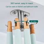 Küchenregal mit drehbarem Haken, kein Lochen, zum Aufhängen von Küchenutensilien, Black, Silver – Bild 6