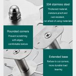 Küchenregal mit drehbarem Haken, kein Lochen, zum Aufhängen von Küchenutensilien, Black, Silver – Bild 7