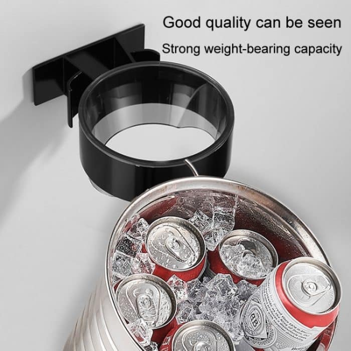 Badezimmer-Haartrockner-Regal, No-Punch-Aufbewahrungsregal zur Wandmontage, Black, Silver – Bild 9