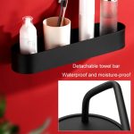 Toilettenregal No-Punch Badezimmer-Aufbewahrungsregal, 30cm Black, 40cm Black, 30cm With Towel Rod Black, 40cm With Towel Rod Black, 30cm Matte, 40cm Matte, 30cm With Towel Rod Matte, 40cm With Towel Rod Matte – Bild 4