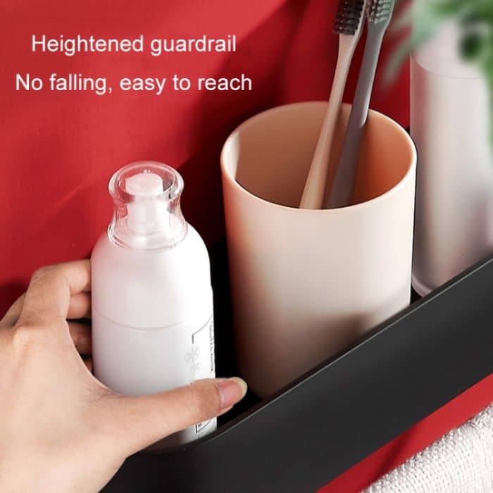 Toilettenregal No-Punch Badezimmer-Aufbewahrungsregal, 30cm Black, 40cm Black, 30cm With Towel Rod Black, 40cm With Towel Rod Black, 30cm Matte, 40cm Matte, 30cm With Towel Rod Matte, 40cm With Towel Rod Matte – Bild 6