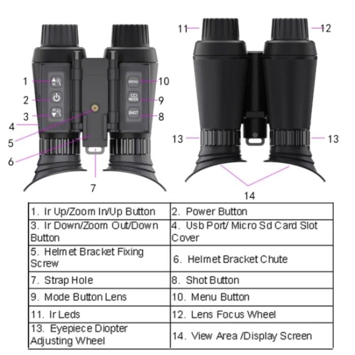 Einstellbarer Pupillenabstand, Headset, Nachtsichtgerät, 3D-HD-Digitalfernglas, Outdoor-Infrarot-Nachtsichtteleskop, NV8300 – Bild 3
