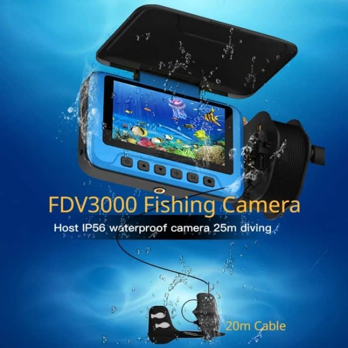 Fischfinder-Kamera, Unterwasserüberwachung, Angeln, Sonarsensor, 4,3-Zoll-Display, LED-Digitalzoom, 4-facher Eisboot-Fishfinder, FDV3000 – Bild 7