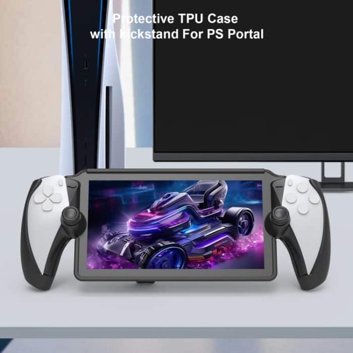 Für PlayStation Portal Griff JYS TPU-Schutzhülle mit Ständer, With Stand(White), With Stand(Black) – Bild 6