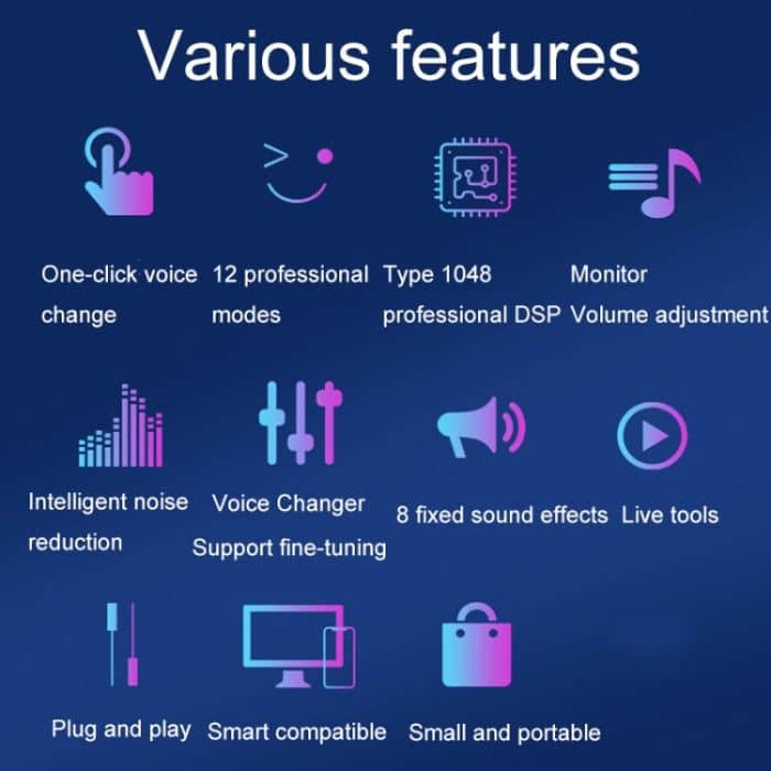 S9 Handy Computer Live Soundkarte Voice Changer Spiel Karaoke Aufnahme Audio Transformer, S9 – Bild 5