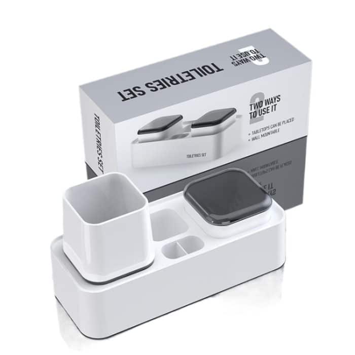 TBD0604383901A.jpg Hotel-Zahnbürstenständer mit Doppelbecher-Desktop-Zahnpastahalter zur Wandmontage – Bild 1