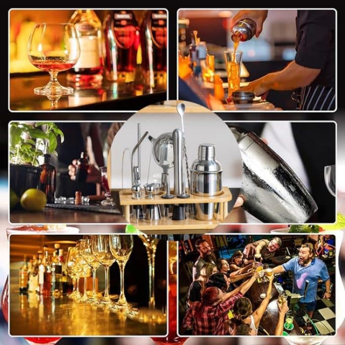 15-in-1-Edelstahl-Barkeeper-Set, Cocktail-Shaker, Bar-Barkeeper-Werkzeuge, 350ml, 550ml, 700ml, 750ml – Bild 2