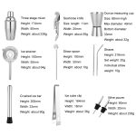 12-in-1-Edelstahl-Barkeeper-Holzständer-Set, Cocktail-Barkeeper-Werkzeuge, 350ml, 550ml, 700ml, 750ml – Bild 2