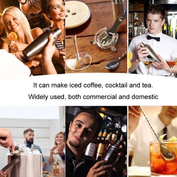 12-in-1-Edelstahl-Barkeeper-Holzständer-Set, Cocktail-Barkeeper-Werkzeuge, 350ml, 550ml, 700ml, 750ml – Bild 11