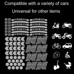 ENLEE E-RS2302 72 teile/satz Multifunktionale Reflektierende Streifen Aufkleber Fahrrad Körper Warnung Aufkleber – Bild 3