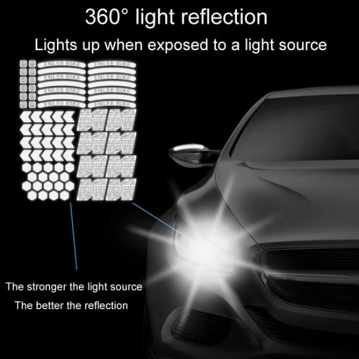 ENLEE E-RS2302 72 teile/satz Multifunktionale Reflektierende Streifen Aufkleber Fahrrad Körper Warnung Aufkleber – Bild 5