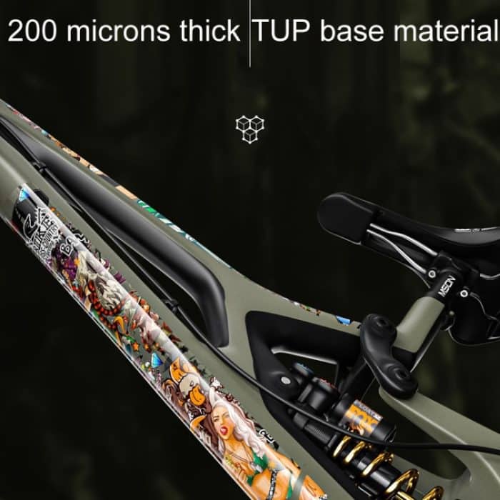 ENLEE E14611 10 teile/satz Fahrrad TPU Unsichtbare Folie Rennrad Körper Jersey Farbwechsel Membran, Cartoon, Caterpillar, Beauty, Camouflage, Wood Monster, Sunset, Doughnut, Doodle, Orangutan, Chinese Dream – Bild 6