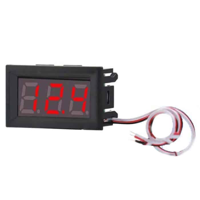 TBD0604397201.jpg 0V-30V 3-Draht-DC-Voltmeter-Klemme 0,56 Zoll LED-Digitalvoltmeter-Zubehör Verpolungsschutz, Red, Blue, Green – Bild 1