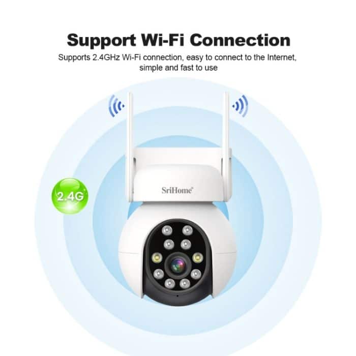 SriHome SH052B Wifi 5MP Drahtlose PTZ IP AI Auto Tracking Sound & Licht Alarm Sternenlicht Farbe Nachtsicht Im Freien überwachung Kamera, EU, US, UK, AU – Bild 7