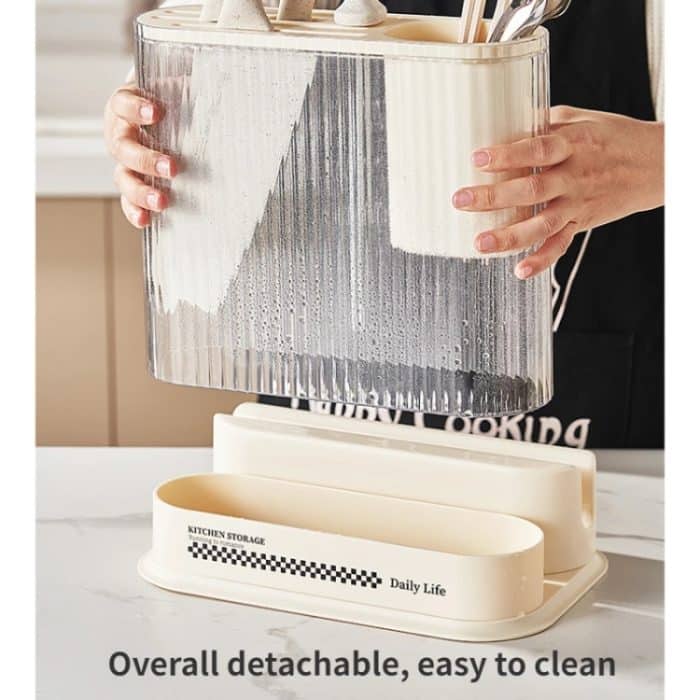 Cremefarbener Küchen-Aufbewahrungsständer, Messerhalter, Schneidebrett, Pot Lid Rack, Knife Rack, 2 In 1 – Bild 6