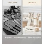 Cremefarbener Küchen-Aufbewahrungsständer, Messerhalter, Schneidebrett, Pot Lid Rack, Knife Rack, 2 In 1 – Bild 8