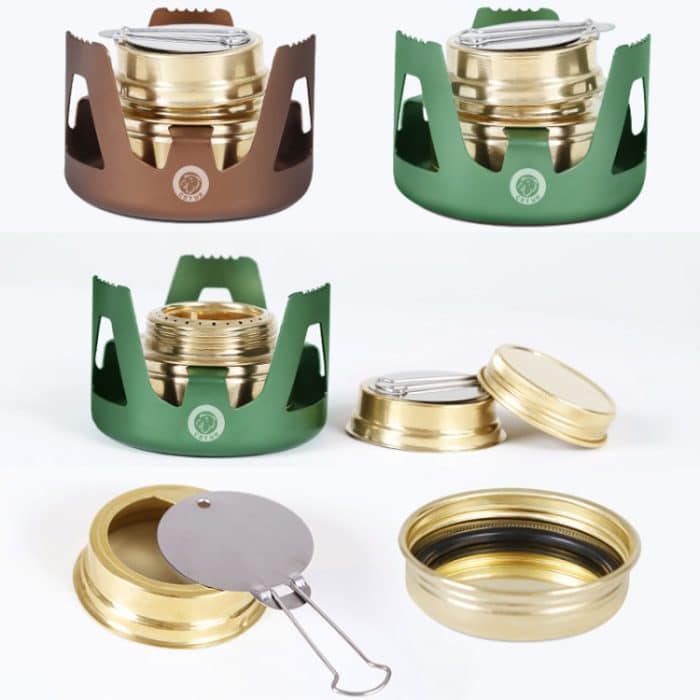 CSTUR Y2218 Outdoor Ultraleichter Aluminiumkocher Camping Angeln Tragbare Flüssigalkoholkocher – Bild 3