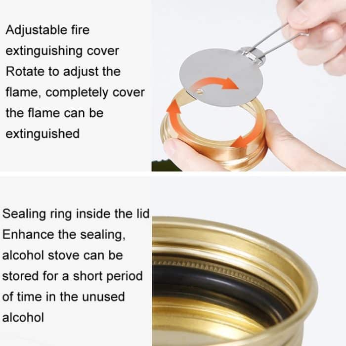 CSTUR Y2218 Outdoor Ultraleichter Aluminiumkocher Camping Angeln Tragbare Flüssigalkoholkocher – Bild 6