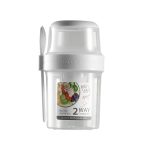 Salat-Mahlzeiten-Shaker-Becher, tragbarer Obst- und Gemüsebehälter mit Gabel-Dressing-Box, Small White, Small Pink, Small Blue, Large White, Large Pink, Large Blue