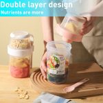 Salat-Mahlzeiten-Shaker-Becher, tragbarer Obst- und Gemüsebehälter mit Gabel-Dressing-Box, Small White, Small Pink, Small Blue, Large White, Large Pink, Large Blue – Bild 6