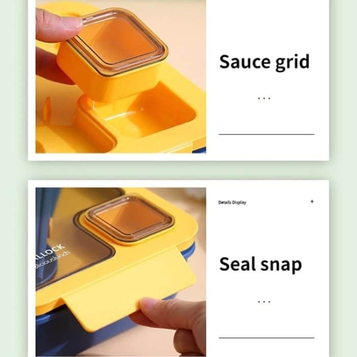 Rechteckige mikrowellengeeignete Lunchbox, hermetische Bento-Box mit Löffel und Stäbchen, Rectangle Blue, Rectangle Pink, Rectangle Green – Bild 7