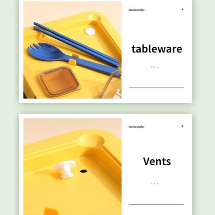 Rechteckige mikrowellengeeignete Lunchbox, hermetische Bento-Box mit Löffel und Stäbchen, Rectangle Blue, Rectangle Pink, Rectangle Green – Bild 8