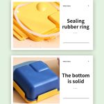 Rechteckige mikrowellengeeignete Lunchbox, hermetische Bento-Box mit Löffel und Stäbchen, Rectangle Blue, Rectangle Pink, Rectangle Green – Bild 9