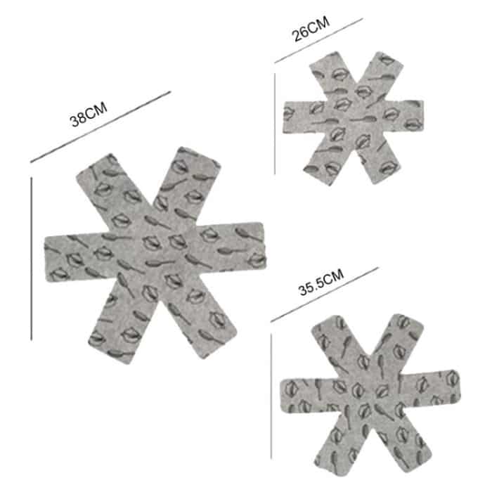 Anti-Verbrühungs-Wärmeisolierung Filz-Topfmatte, Vlies-Topfbodenschutz-Pad-Set, 3pcs /Set 26+35.5+38cm – Bild 3