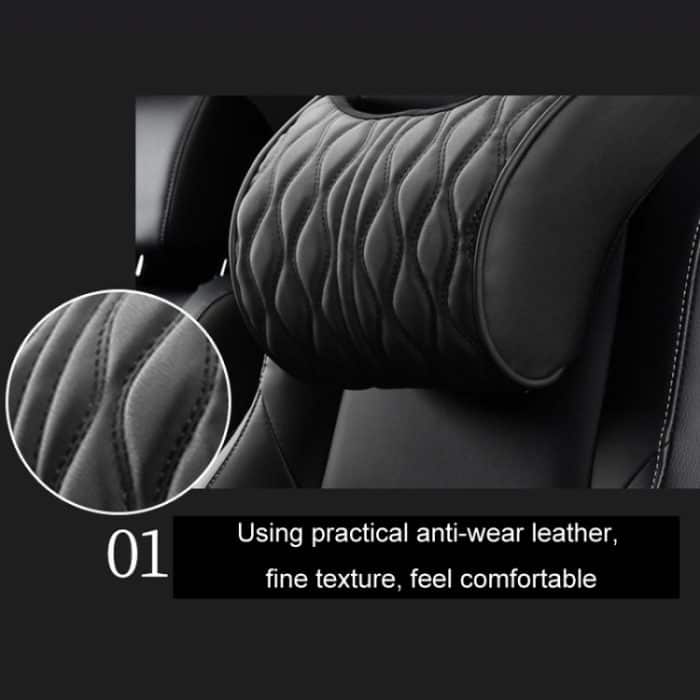 Autositz-Stützkissen aus Memory-Schaum, Black Headrest, Coffee Headrest, Black Waist Support, Coffee Waist Support – Bild 3