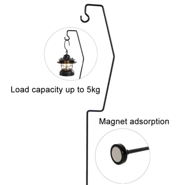 Outdoor Camping Schreibtischlampe Rahmen Retro Eisen Kunst Camp Lampe Hängeregal Desktop Magnet Lichtmast – Bild 4