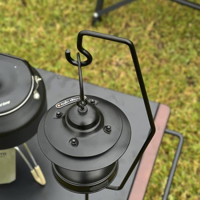 Outdoor Camping Schreibtischlampe Rahmen Retro Eisen Kunst Camp Lampe Hängeregal Desktop Magnet Lichtmast – Bild 7