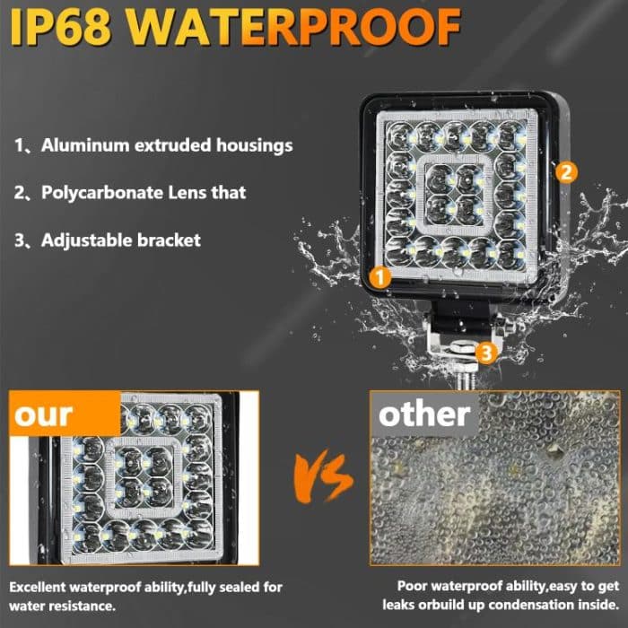 4 Zoll quadratisches Mischlicht Doppelkreis Angel Eye Arbeitslicht, D0103 – Bild 6