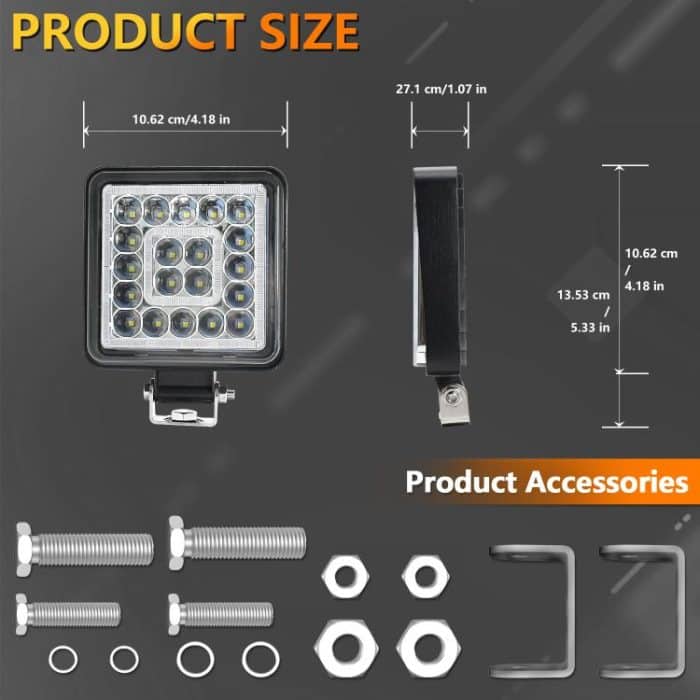 4 Zoll quadratisches Mischlicht Doppelkreis Angel Eye Arbeitslicht, D0103 – Bild 7