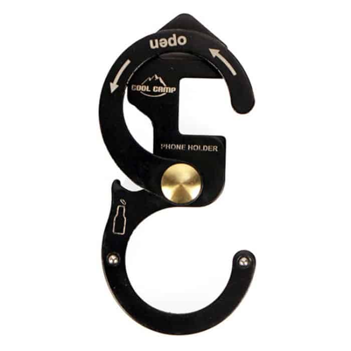 COOL CAMP CF-165 Outdoor Multifunktionale Aluminiumschnalle Camping Lanyard Haken Telefonhalter Flaschenheber – Bild 3