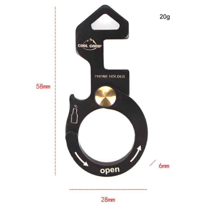 COOL CAMP CF-165 Outdoor Multifunktionale Aluminiumschnalle Camping Lanyard Haken Telefonhalter Flaschenheber – Bild 4