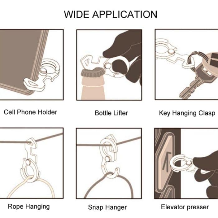 COOL CAMP CF-165 Outdoor Multifunktionale Aluminiumschnalle Camping Lanyard Haken Telefonhalter Flaschenheber – Bild 5