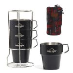 COOL CAMP CF-519 Outdoor Camping 304 Edelstahl Kaffeetasse Wärmedämmung Anti-Verbrühung Doppel-Vakuumbecher, 4 In 1 Set