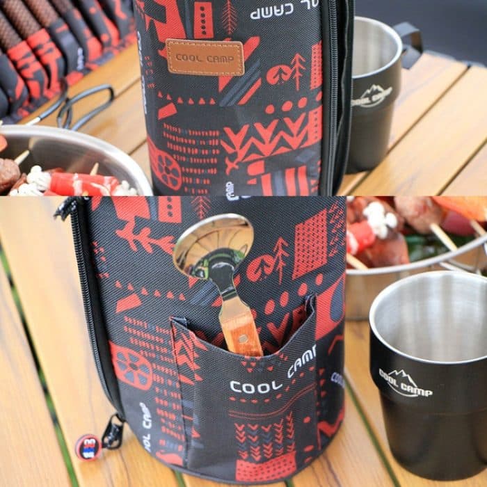 COOL CAMP CF-519 Outdoor Camping 304 Edelstahl Kaffeetasse Wärmedämmung Anti-Verbrühung Doppel-Vakuumbecher, 4 In 1 Set – Bild 8